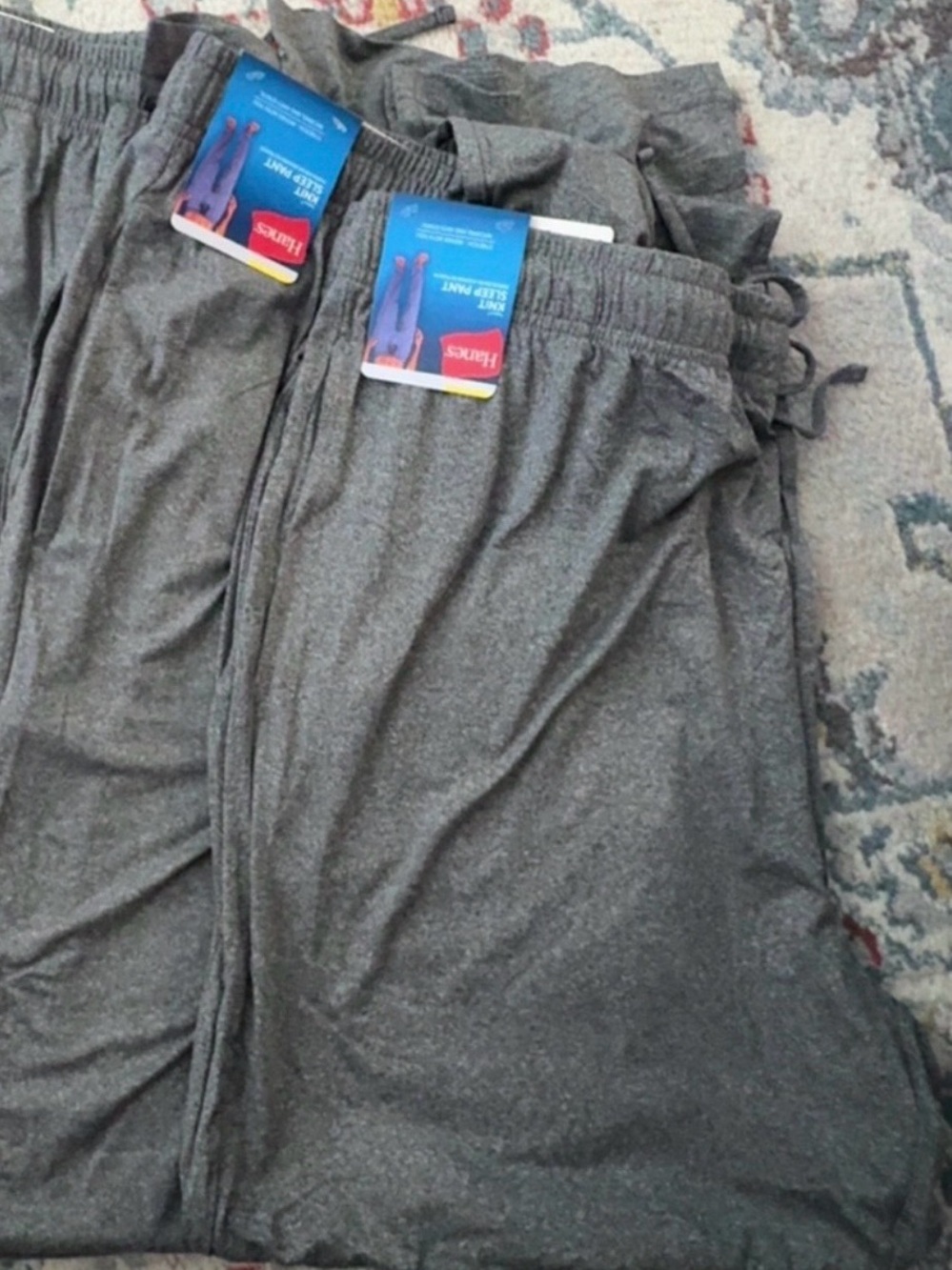 2 pack Hanes Heather Gray Lounge Pants - Lightweight Knit Joggers